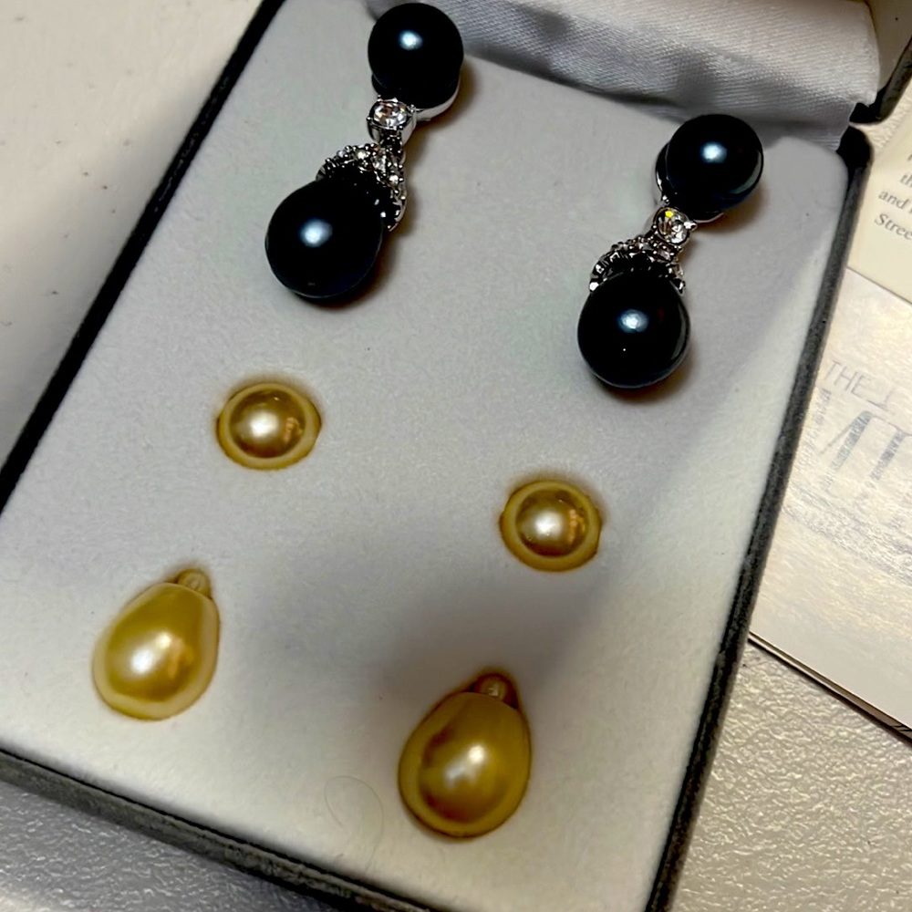 Nolan Miller Dramatic Duo Simulated Pearl Earrings